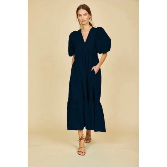 HUNTER BELL Palmer Dress in Navy - Picture 5 of 12